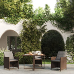 HKH Mesa de Jardim 109x107x74 Cm Vime Pe e Vidro Castanho - Marrom