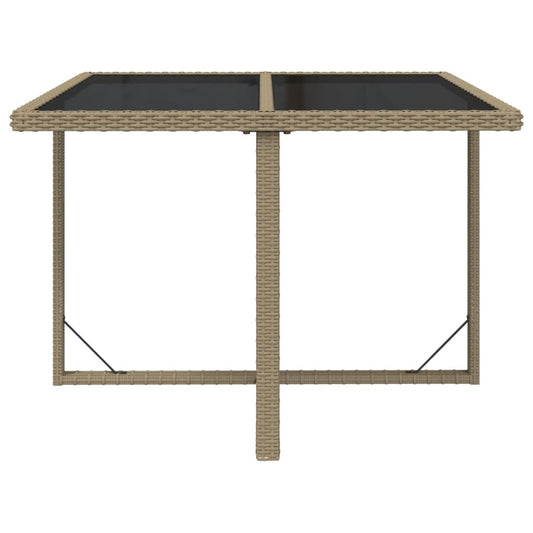 HKH Mesa de Jardim 109x107x74 Cm Vime Pe e Vidro - Bege