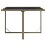 HKH Mesa de Jardim 109x107x74 Cm Vime Pe e Vidro - Bege
