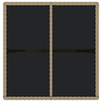 HKH Mesa de Jardim 109x107x74 Cm Vime Pe e Vidro - Bege