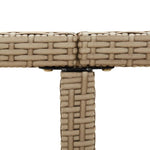 HKH Mesa de Jardim 109x107x74 Cm Vime Pe e Vidro - Bege