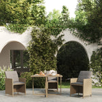 HKH Mesa de Jardim 109x107x74 Cm Vime Pe e Vidro - Bege