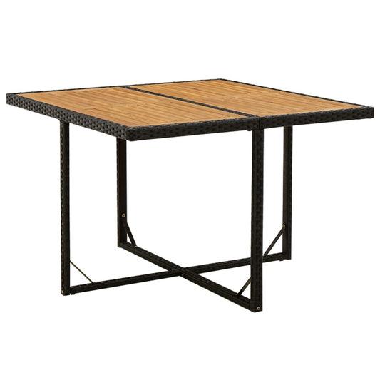 HKH Mesa de Jardim 109x107x74 Cm Vime Pe e Acácia Maciça - Preto