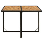 HKH Mesa de Jardim 109x107x74 Cm Vime Pe e Acácia Maciça - Preto
