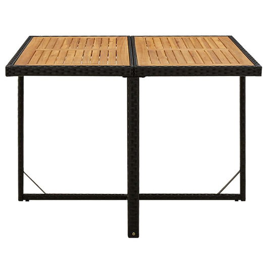 HKH Mesa de Jardim 109x107x74 Cm Vime Pe e Acácia Maciça - Preto