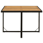 HKH Mesa de Jardim 109x107x74 Cm Vime Pe e Acácia Maciça - Preto