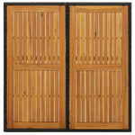 HKH Mesa de Jardim 109x107x74 Cm Vime Pe e Acácia Maciça - Preto
