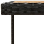 HKH Mesa de Jardim 109x107x74 Cm Vime Pe e Acácia Maciça - Preto