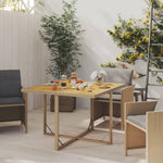 HKH Mesa de Jardim 109x107x74 Cm Vime Pe e Acácia Maciça - Bege