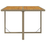 HKH Mesa de Jardim 109x107x74 Cm Vime Pe e Acácia Maciça - Bege
