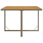 HKH Mesa de Jardim 109x107x74 Cm Vime Pe e Acácia Maciça - Bege