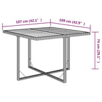 HKH Mesa de Jardim 109x107x74 Cm Vime Pe e Acácia Maciça - Bege