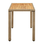 HKH Mesa de Jardim 123x60x74 Cm Vime Pe e Acácia Maciça - Bege
