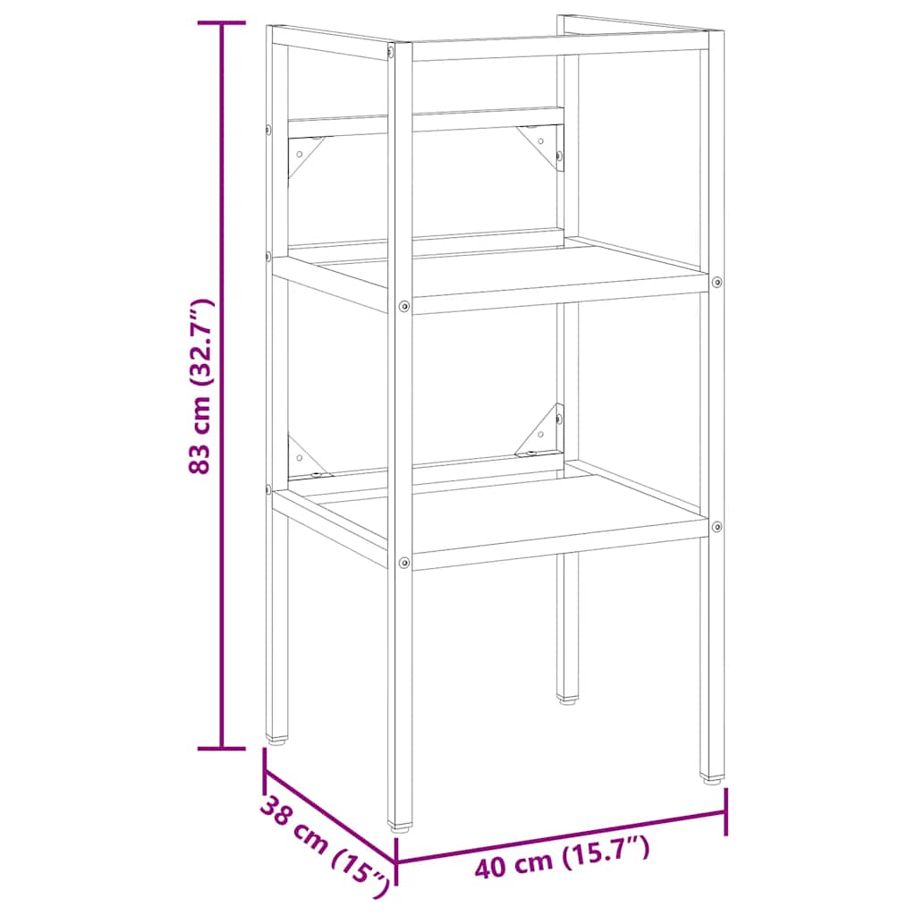 HKH Estructura para lavabo de baño de hierro - Negro