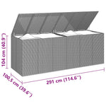 HKH Caixa P/ Almofadões De Jardim 291x100, Vime Pe - Cinzento