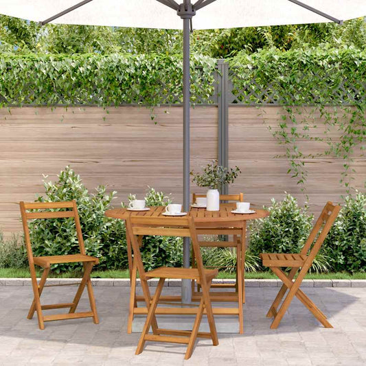 HKH Mesa de Jardim Dobrável 110 Cm Madeira de Acácia Maciça - Marrom