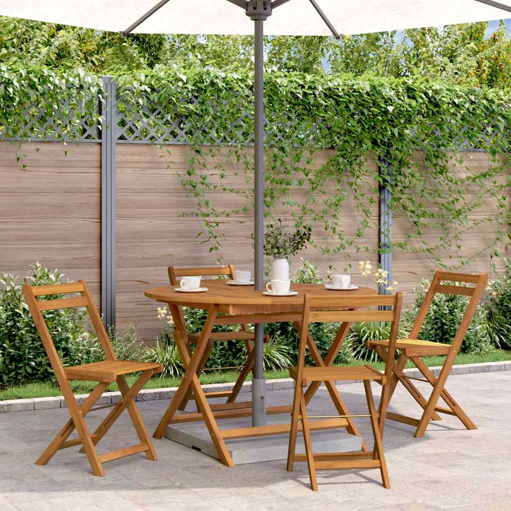 HKH Mesa de Jardim Dobrável 110 Cm Madeira de Acácia Maciça - Marrom