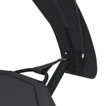 HKH Espreguiçadeira Exterior C/ Toldo Aço E Tecido Oxford - Preto