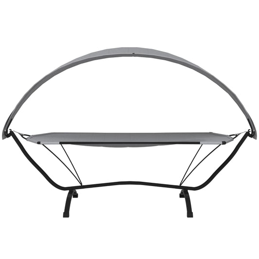 HKH Espreguiçadeira Exterior C/ Toldo Aço E Tecido Oxford Cinzento - Cinzeto