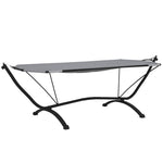 HKH Espreguiçadeira Exterior C/ Toldo Aço E Tecido Oxford Cinzento - Cinzeto