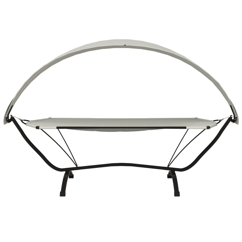 Tumbona de exterior HKH con toldo de acero y tela Oxford Color - Crema