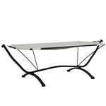 HKH Espreguiçadeira Exterior C/ Toldo Aço E Tecido Oxford Cor - Creme
