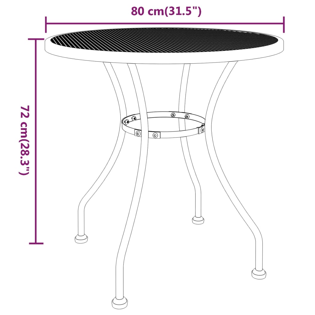 HKH Mesa de Jardim Ã˜ Malha Metal Expandido - Antracite