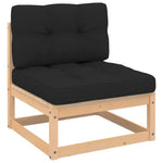 HKH 4 Pcs Conjunto Lounge de Jardim C/ Almofadões Pinho Maciço - Antracite