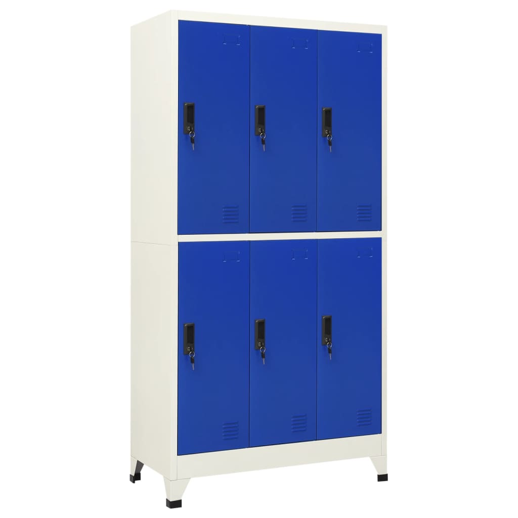 HKH Taquilla de Acero - 90x45x180 cm - Gris / Azul