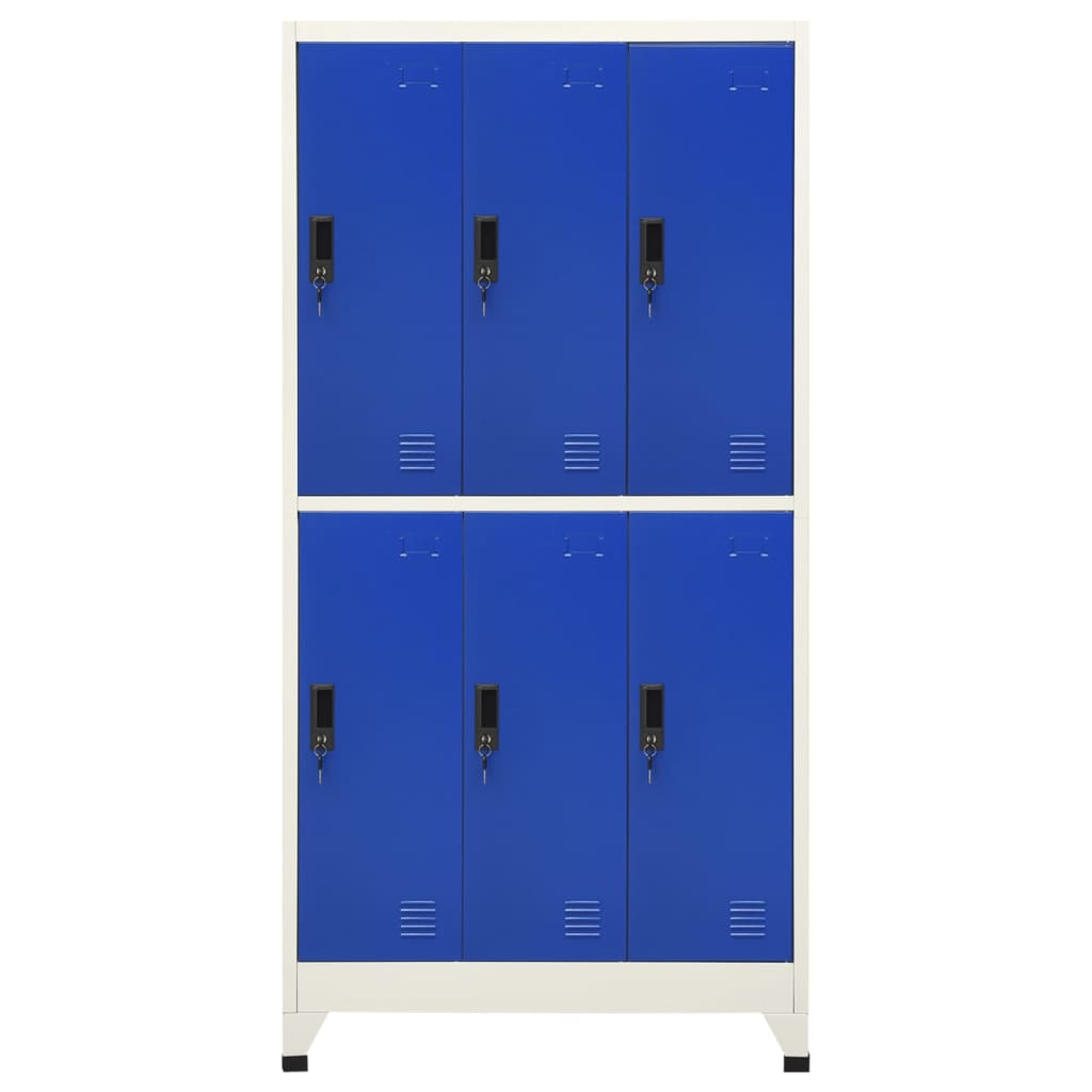 HKH Taquilla de Acero - 90x45x180 cm - Gris / Azul
