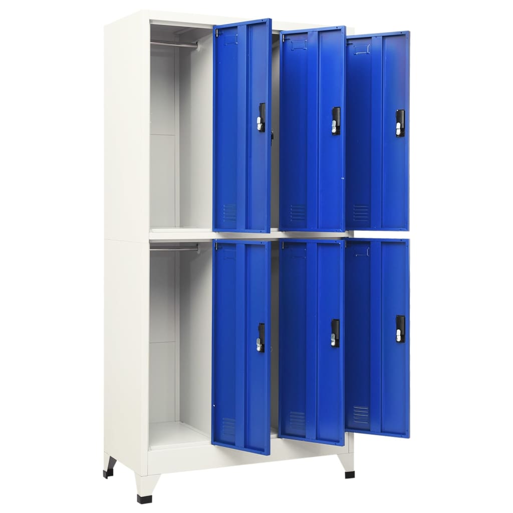 HKH Taquilla de Acero - 90x45x180 cm - Gris / Azul