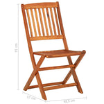 HKH 5 Pcs Conjunto de Jantar para Jardim Madeira de Acácia Maciça - Marrom