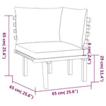 HKH 4 Pcs Conj. Lounge Jardim C/ Almofadões Madeira Acácia Maciça - Marrom