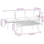 HKH 4 Pcs Conj. Lounge Jardim C/ Almofadões Madeira Acácia Maciça - Marrom