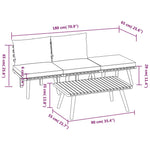 HKH 4 Pcs Conj. Lounge Jardim C/ Almofadões Madeira Acácia Maciça - Marrom
