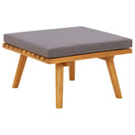 HKH 4 Pcs Conj. Lounge Jardim C/ Almofadões Madeira Acácia Maciça - Marrom