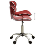 Silla de Oficina HKH en Cuero Artificial - Rojo Vino
