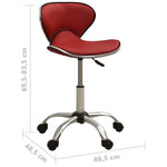 Silla de Oficina HKH en Cuero Artificial - Rojo Vino