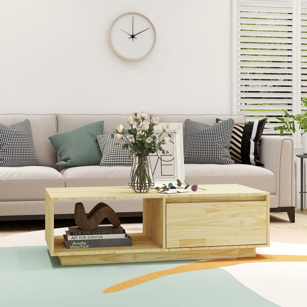 HKH Mesa de Centro en Madera de Pino Maciza