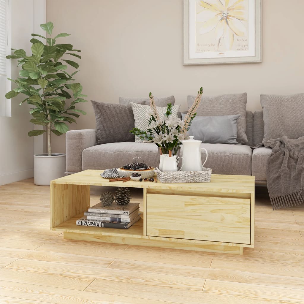 HKH Mesa de Centro en Madera de Pino Maciza