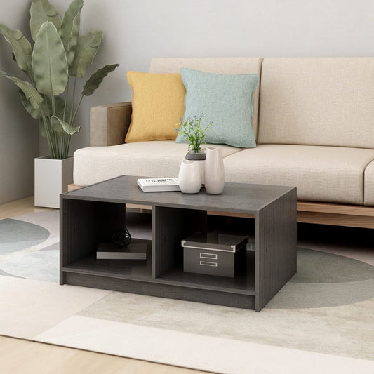 HKH Mesa de Centro en Madera Maciza de Pino - Gris