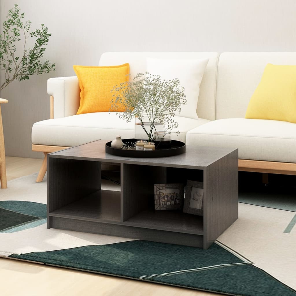HKH Mesa de Centro en Madera Maciza de Pino - Gris