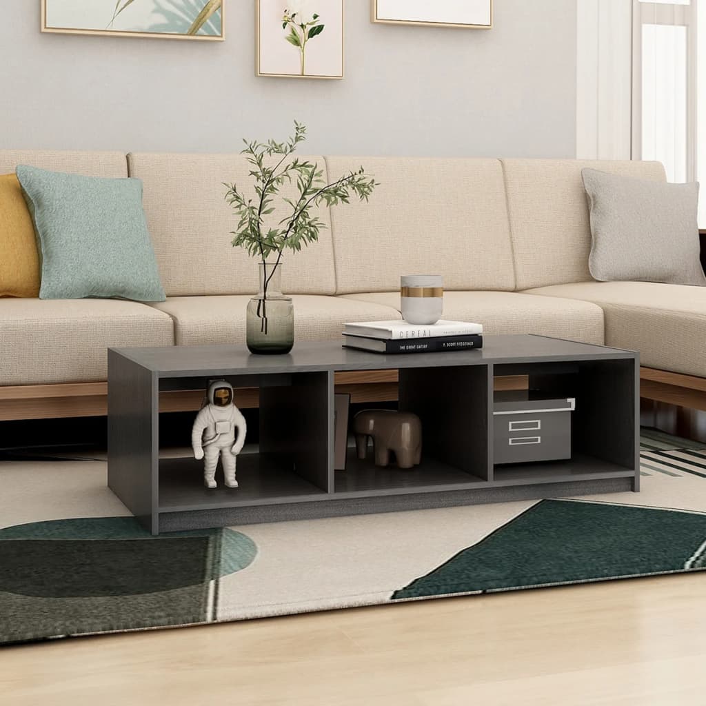 HKH Mesa de Centro en Madera Maciza de Pino - Gris