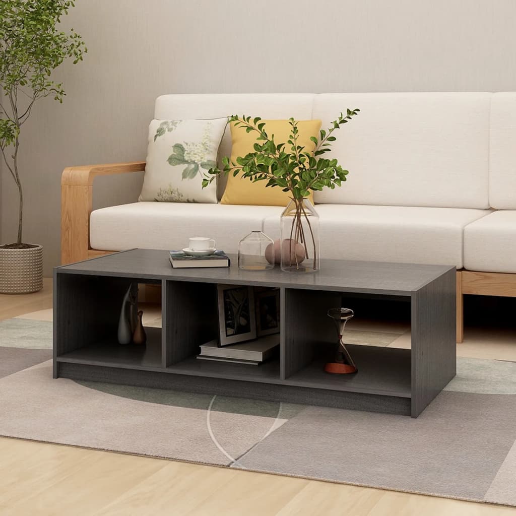 HKH Mesa de Centro en Madera Maciza de Pino - Gris