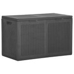 HKH Caixa De Arrumação Para Jardim 180 L Vime Pp - Preto