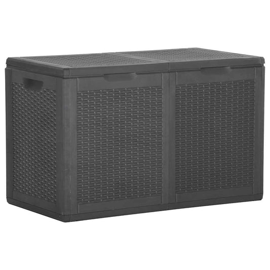HKH Caixa De Arrumação Para Jardim 180 L Vime Pp - Preto
