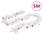 HKH Grinalda de Natal Decorada com Enfeites - Branco