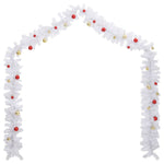 HKH Grinalda de Natal Decorada com Enfeites - Branco
