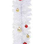 HKH Grinalda de Natal Decorada com Enfeites - Branco