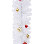 HKH Grinalda de Natal Decorada com Enfeites - Branco
